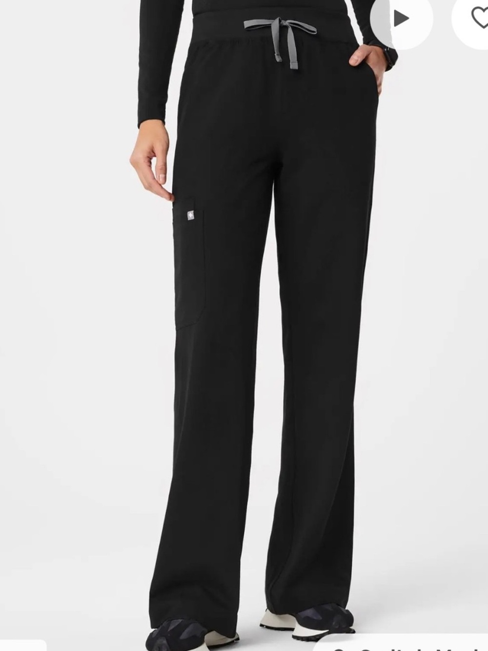 FIGS High Waisted Isabel Wide Leg Scrub Pants Black Size XL